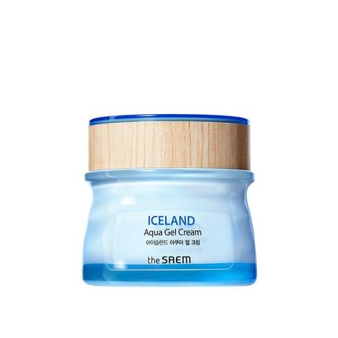 TheSAEM Iceland Aqua Gel Cream in a blue translucent jar