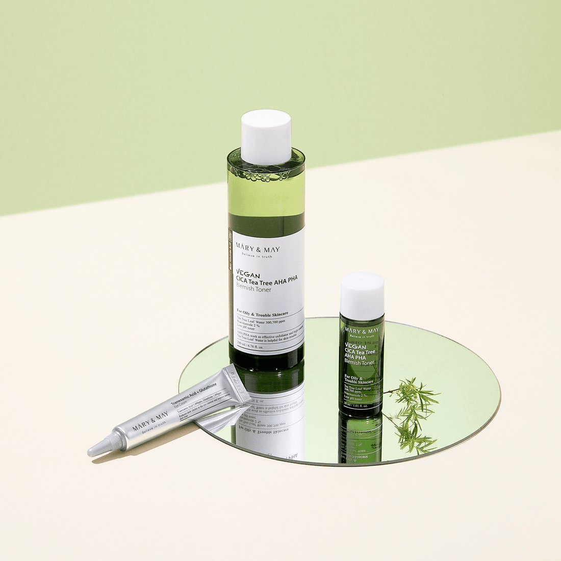 Mary&May Vegan CICA Tea Tree Toner Special Set (200ml+30ml+Eye cream 12g) - Kbeauty.sale