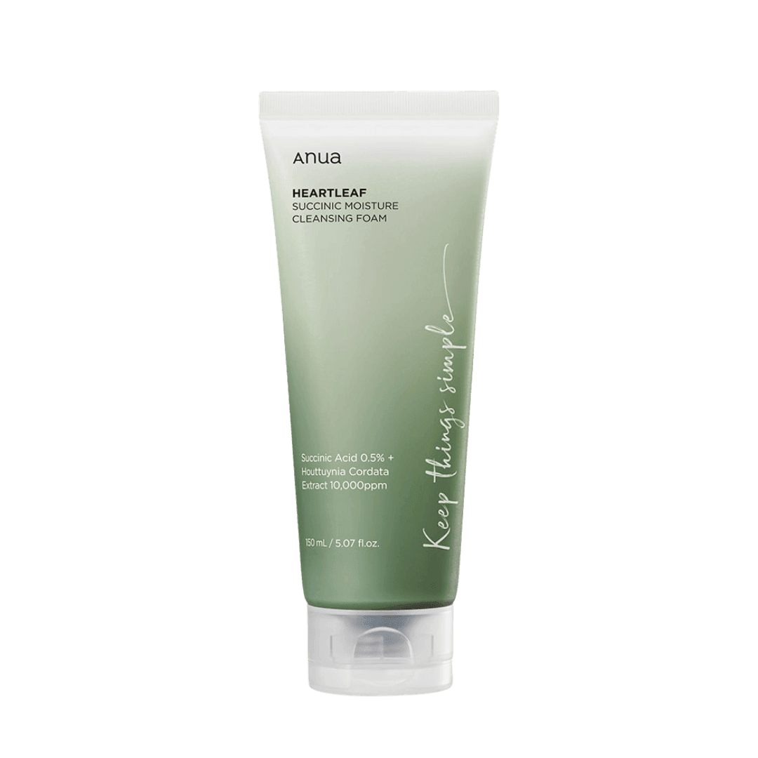 Anua HEARTLEAF SUCCINIC MOISTURE CLEANSING FOAM 150ml - Kbeauty.sale