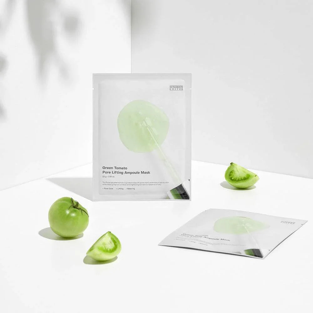 Sungboon Editor Green Tomato Pore Lifting Ampoule Mask 23g*10pcs - Kbeauty.sale