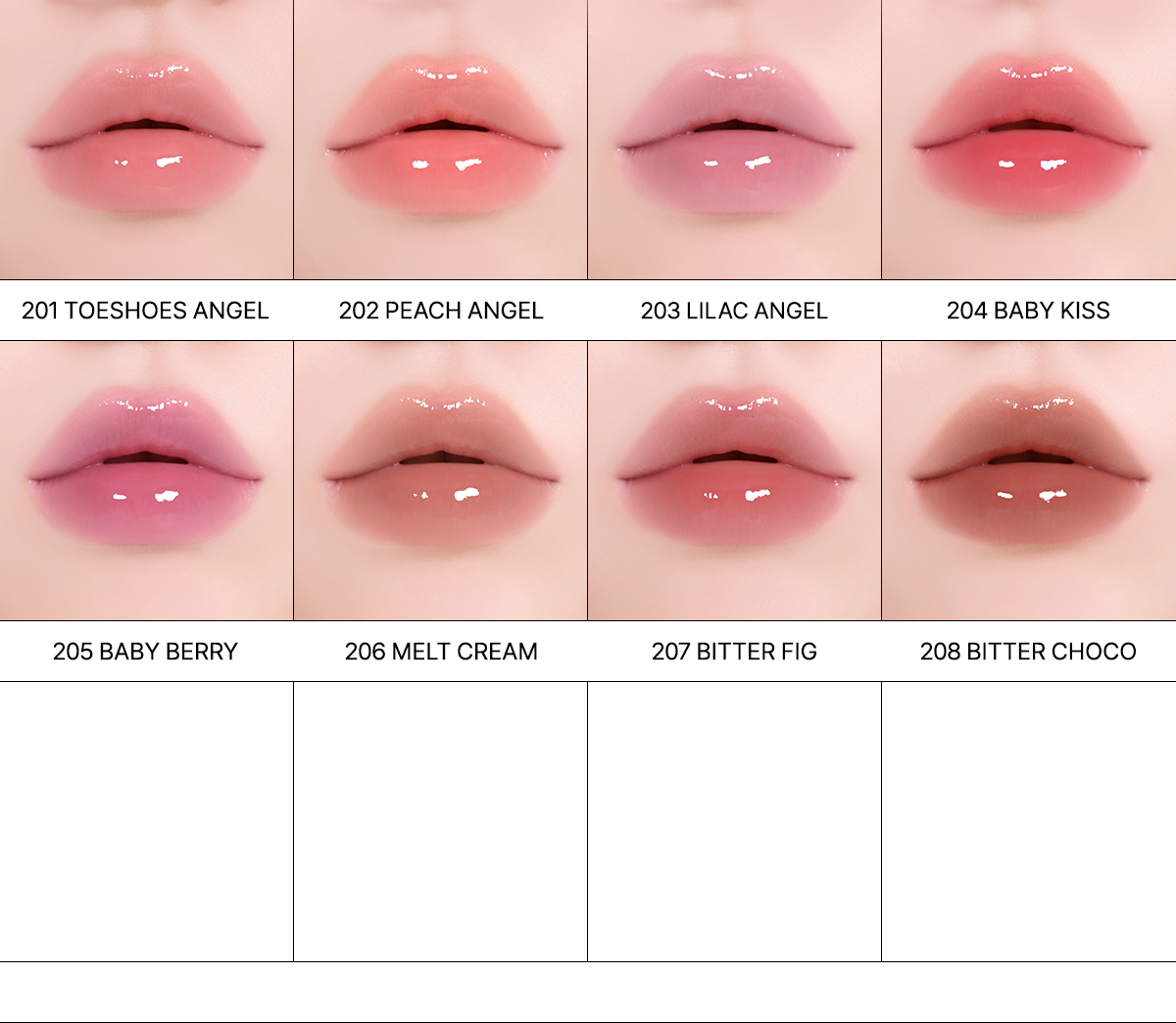 Tiptoe Wish Glaze Tint 2.5g - 8 Colors