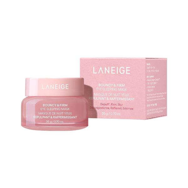 Laneige Bouncy and Firm Eye Sleeping Mask in a small pink jar