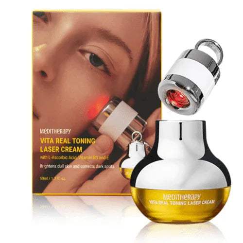 MEDITHERAPY VITA REAL Toning Laser Cream (50ml) , Vitamin Cream + Red Light LED Device - Kbeauty.sale
