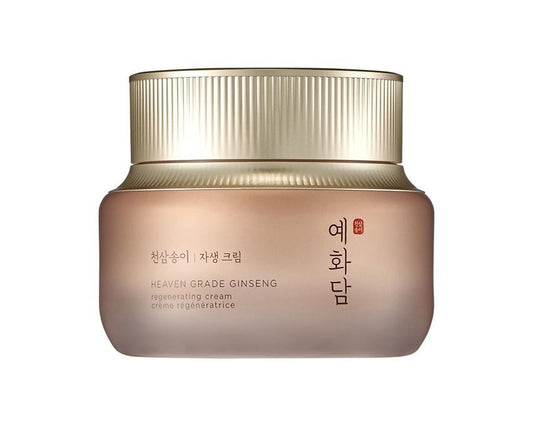 Thefaceshop Yehwadam Heaven Grade Ginseng Regenerating Cream in a golden jar