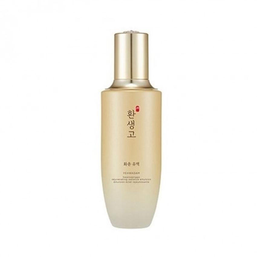 Thefaceshop Yehwadam Hwansaenggo Rejuvenating Radiance Emulsion in a gold pump bottle