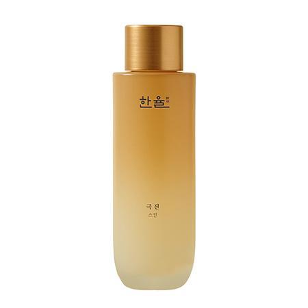 Hanyul Geuk Jin hydrating toner in a gold pump bottle