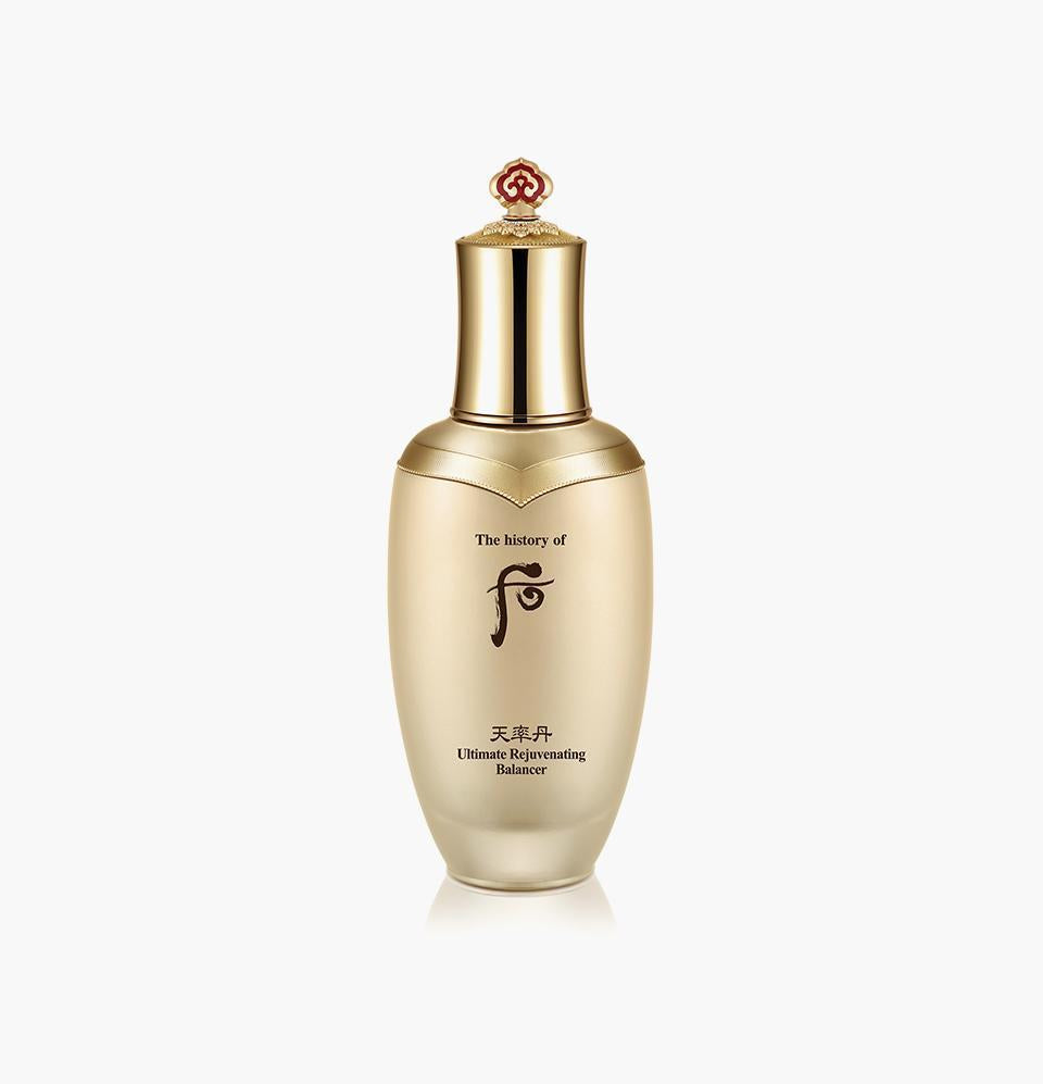 The History Of Whoo Cheonyuldan Ultimate Rejuvenating Balancer in an ornate metallic bottle