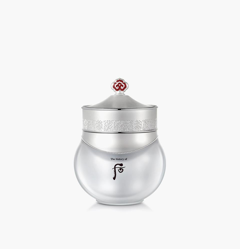The History Of Whoo Gongjinhyang Radiant White Moisture Cream in an ornate white and gold jar