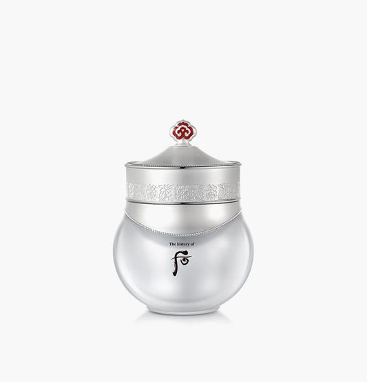 The History Of Whoo Gongjinhyang Radiant White Moisture Cream in an ornate white and gold jar