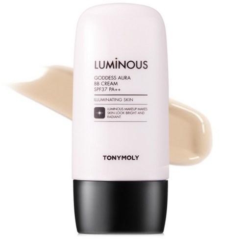 Tonymoly Luminous Goddess Aura BB Cream in bright beige in a sleek white tube