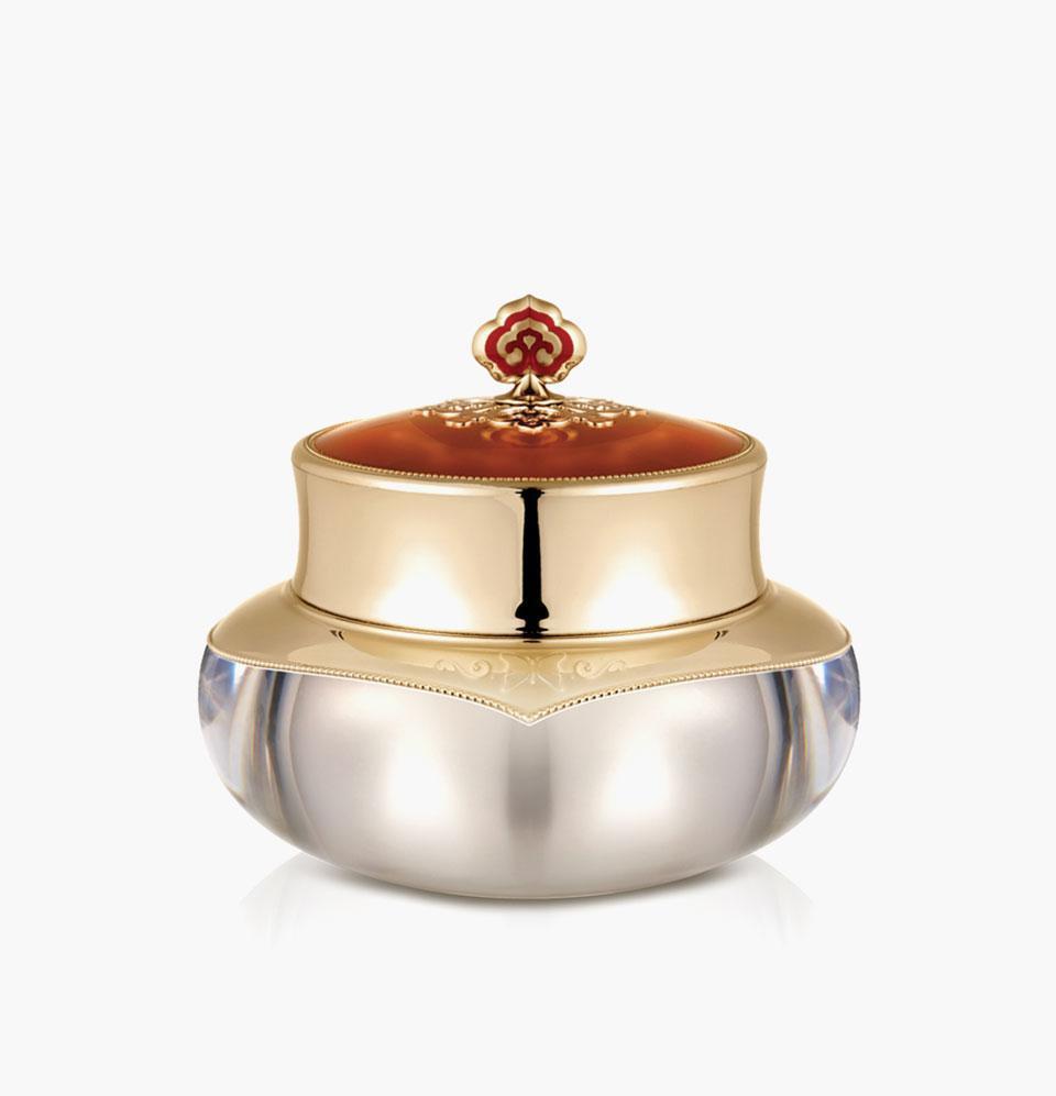 The History of Whoo Cheongidan Rejuvenating Pro-Radiance Cream in ornate gold jar
