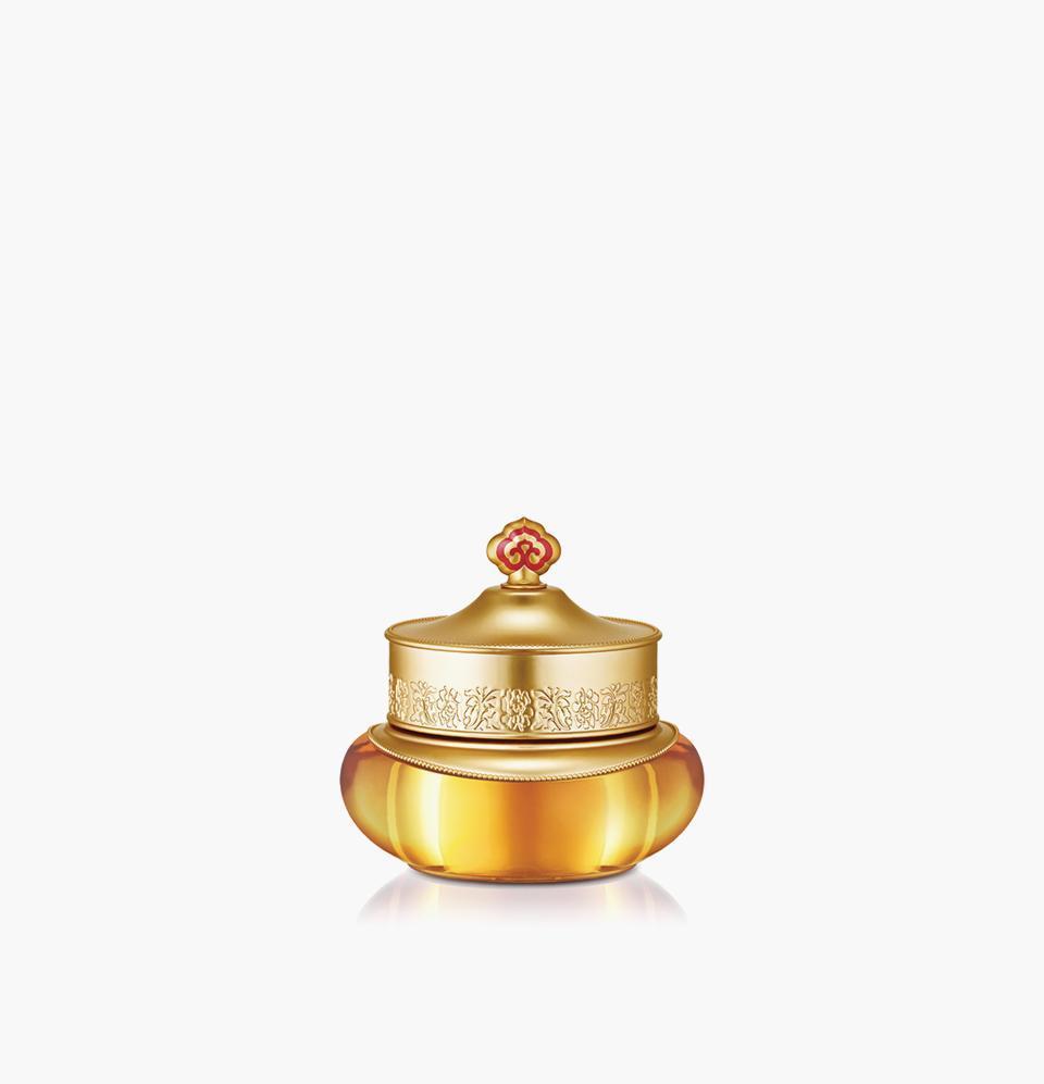 The History Of Whoo Gongjinhyang Qi and Jin Eye Cream in a golden jar