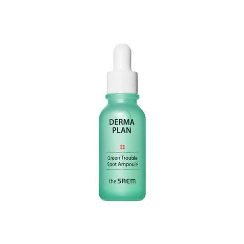[theSAEM] DERMA PLAN Green Trouble Spot Ampoule 20ml in a green dropper bottle