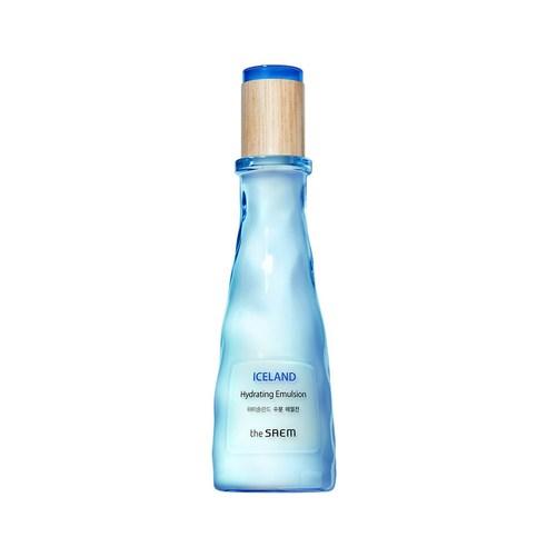 The Saem Iceland Hydrating Emulsion in a 140ml translucent blue pump bottle