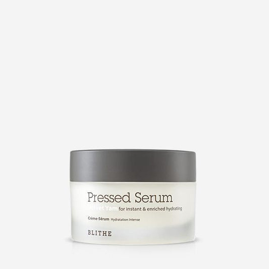 Blithe Pressed Serum Velvet Yam 50ml in a yellow jar