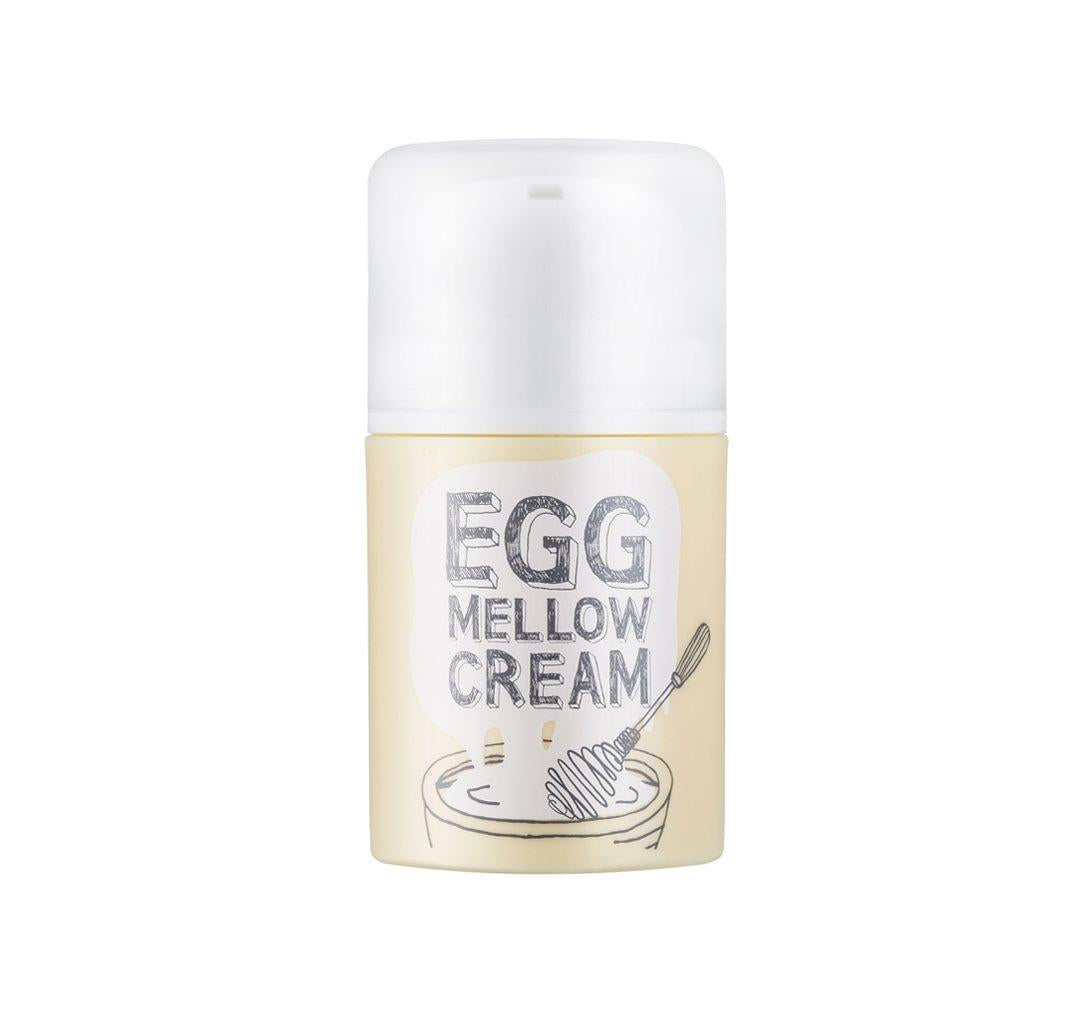 Too Cool For School Egg Mellow Cream in a yellow egg-shaped jar