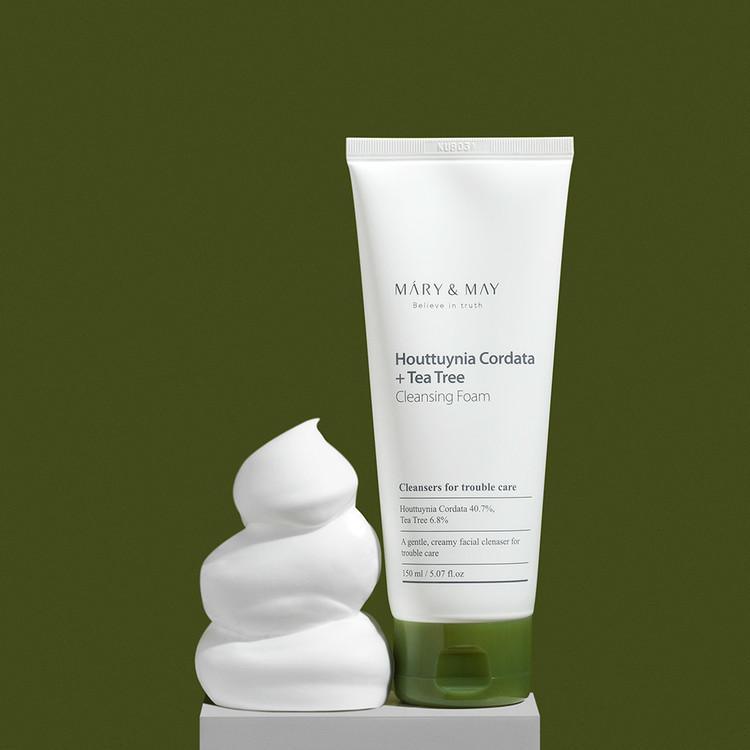 MARY&MAY Houttuynia Cordata + Tea Tree Cleansing Foam - 150ml - Kbeauty Sale | Authentic Korean Skincare Products