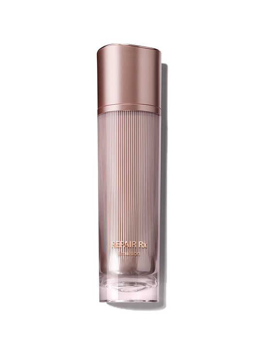 TheSaem Repair Rx Essence 50ml in a gold glass pump bottle