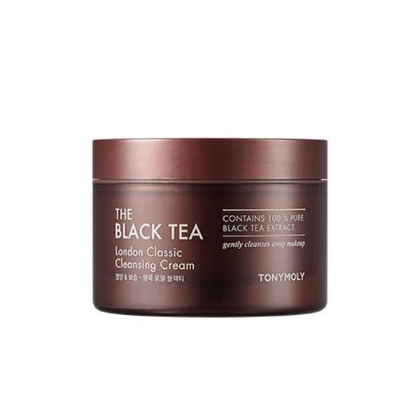 TONYMOLY The Black Tea London Classic cleansing cream in an amber brown jar with a black lid
