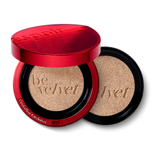 Espoir Pro Tailor Be Velvet Cover Cushion shade 22 Petal in a red compact