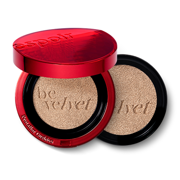 Espoir Protailor Be Velvet Cover Cushion in shade 23 Beige in a red compact case