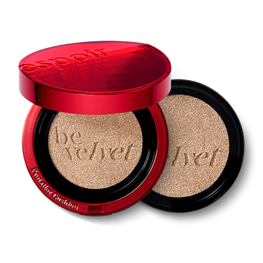 Espoir Protailor Be Velvet Cover Cushion in shade 23 Beige in a red compact case
