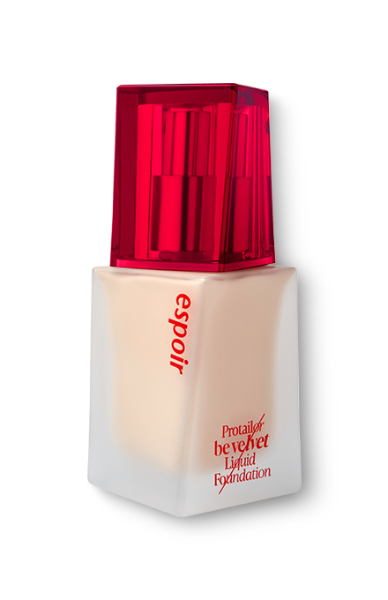 Espoir Pro Tailor Be Velvet liquid foundation in shade No.3 Ivory in a frosted glass bottle with a red cap