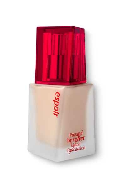 Espoir Pro Tailor Foundation Be Velvet in No.8 Tan in a red matte glass bottle