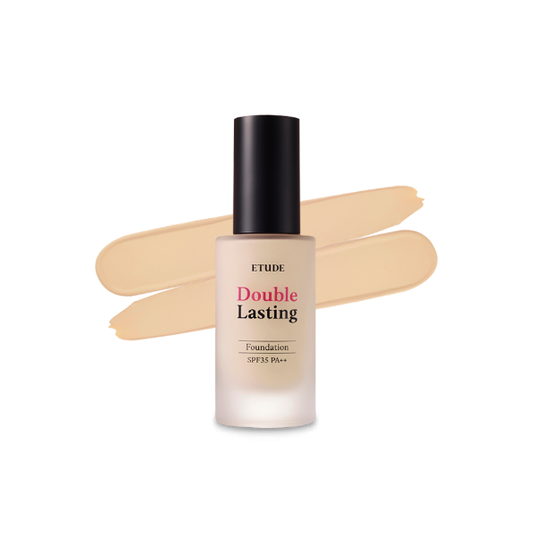 Etude House Double Lasting Foundation in shade 23N1 Neutral Beige in a glass bottle