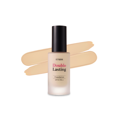 Etude House Double Lasting Foundation in shade 23N1 Neutral Beige in a glass bottle