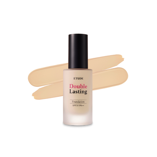 Etude House Double Lasting Foundation in shade 23N1 Neutral Beige in a glass bottle