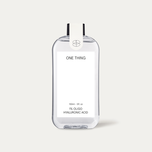 ONE THING 1 percent Oligo Hyaluronic Acid toner in a clear 150ml bottle