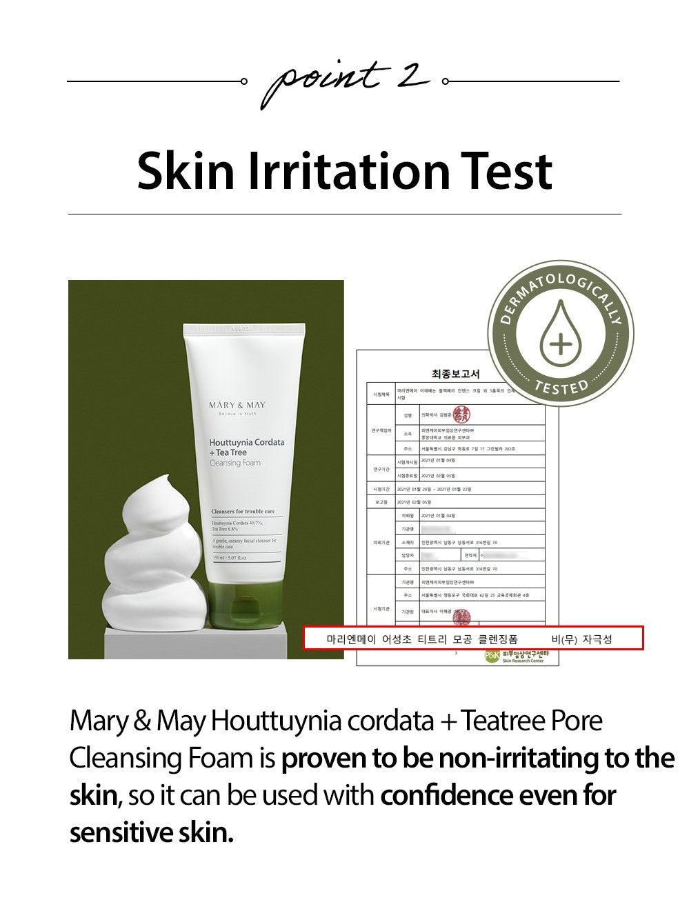 MARY&MAY Houttuynia Cordata + Tea Tree Cleansing Foam - 150ml - Kbeauty Sale | Authentic Korean Skincare Products