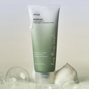 Anua HEARTLEAF QUERCETINOL PORE DEEP CLEANSING FOAM 150ML - Kbeauty Sale | Authentic Korean Skincare Products