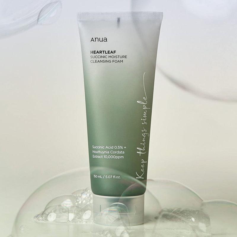 Anua HEARTLEAF SUCCINIC MOISTURE CLEANSING FOAM 150ml - Kbeauty Sale | Authentic Korean Skincare Products