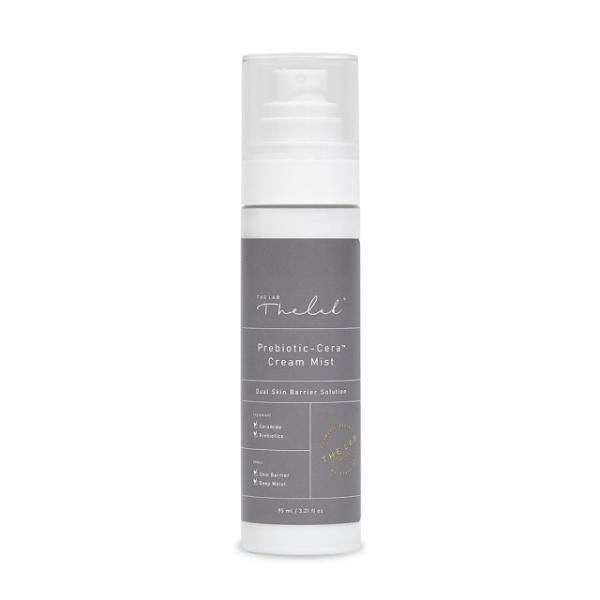The Lab by Blanc Doux Prebiotic Cera Cream Mist in a white spray bottle