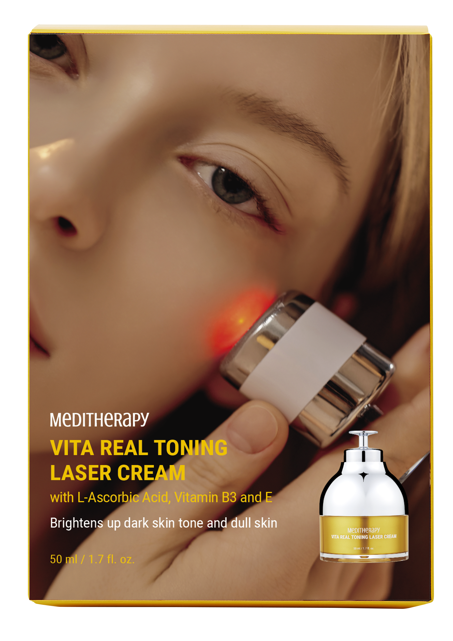 MEDITHERAPY VITA REAL Toning Laser Cream (50ml) , Vitamin Cream + Red Light LED Device