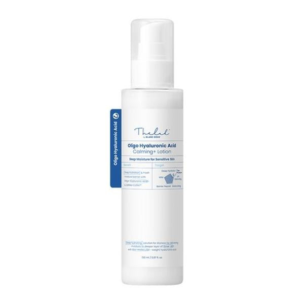 THE LAB by BLANC DOUX Oligo Hyaluronic Acid Calming Lotion in a blue pump bottle