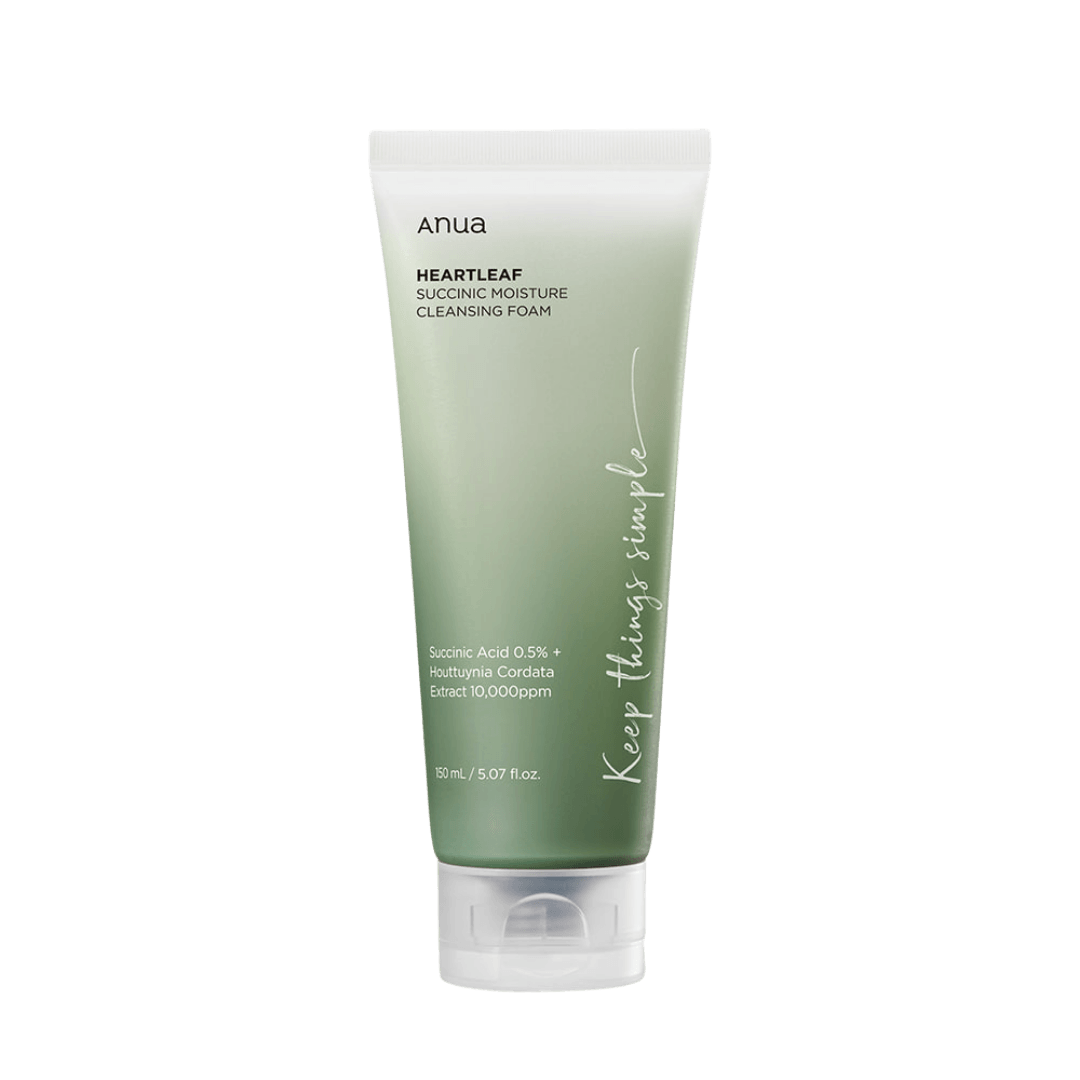 Anua HEARTLEAF SUCCINIC MOISTURE CLEANSING FOAM 150ml - Kbeauty Sale | Authentic Korean Skincare Products