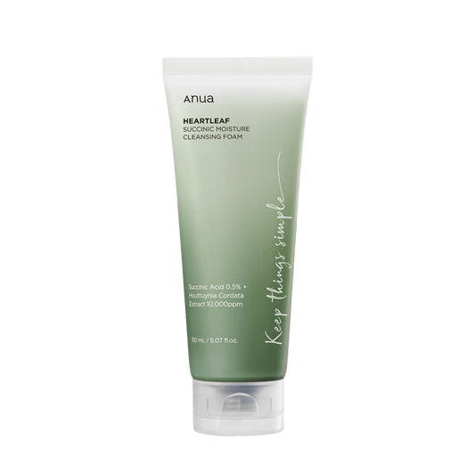 Anua HEARTLEAF SUCCINIC MOISTURE CLEANSING FOAM 150ml - Kbeauty Sale | Authentic Korean Skincare Products