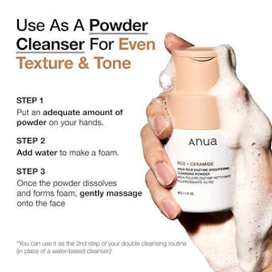 Anua RICE ENZYME BRIGHTENING CLEANSING POWDER 40g - Kbeauty Sale | Authentic Korean Skincare Products