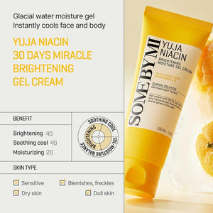 SOME BY MI YUJA NIACIN BRIGHTENING MOISTURE GEL CREAM MOISTURIZER 100ml - Kbeauty Sale | Authentic Korean Skincare Products