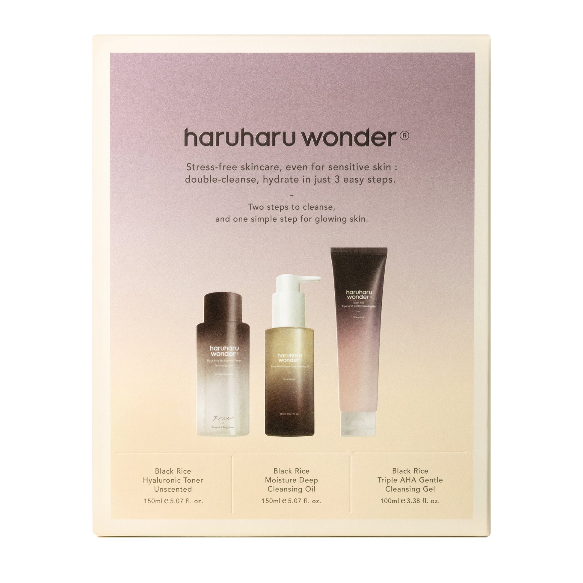 HaruHaru Wonder Cleanse & Glow set