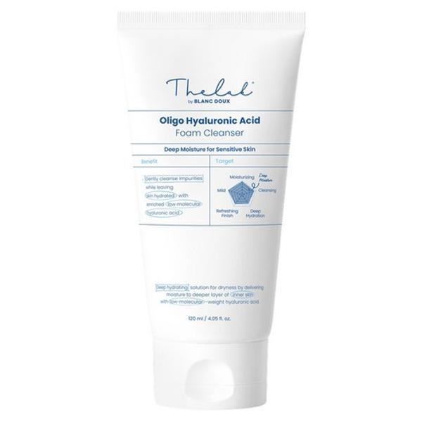 THE LAB by BLANC DOUX Oligo Hyaluronic Acid Foam Cleanser in white and blue tube