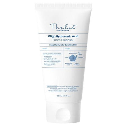 THE LAB by BLANC DOUX Oligo Hyaluronic Acid Foam Cleanser in white and blue tube