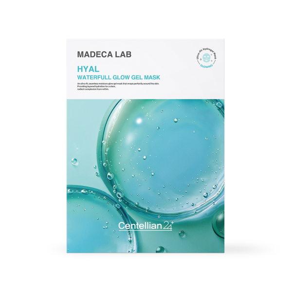 Centellian24 Madeca Lab Hyal Waterfull Glow Gel Mask in blue packaging