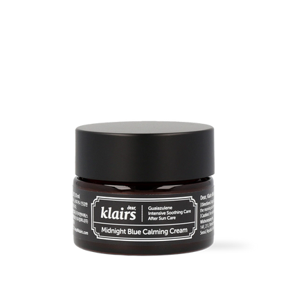 Dear Klairs Midnight Blue Calming Cream in a 30ml jar featuring blue soothing cream