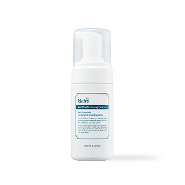 Dear Klairs Rich Moist Foaming Cleanser 100ml pump bottle