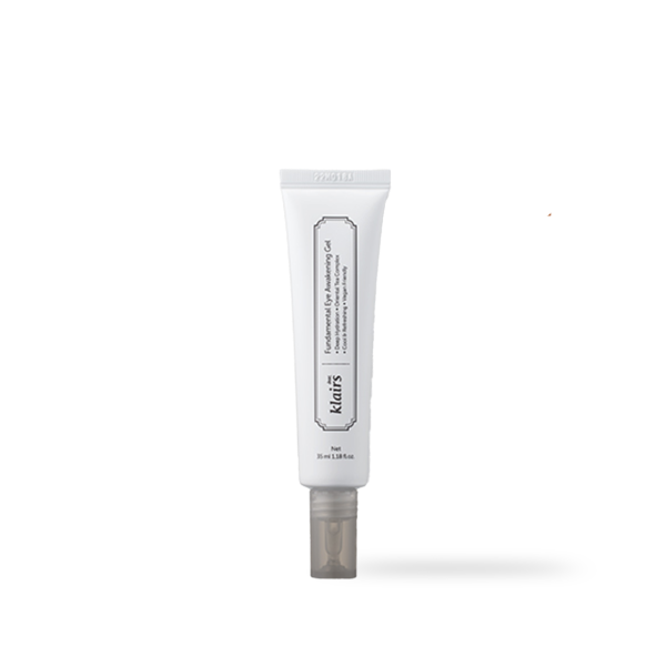 Dear Klairs Fundamental Eye Awakening Gel in a clear pump bottle