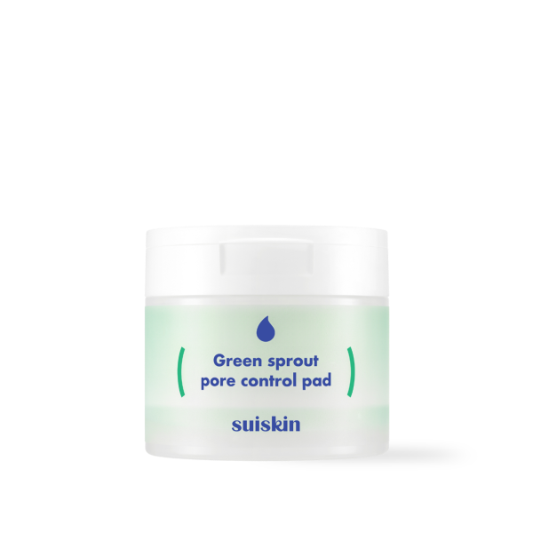 Suiskin Green Sprout Pore Control Pad jar with green lid and textured toner pads